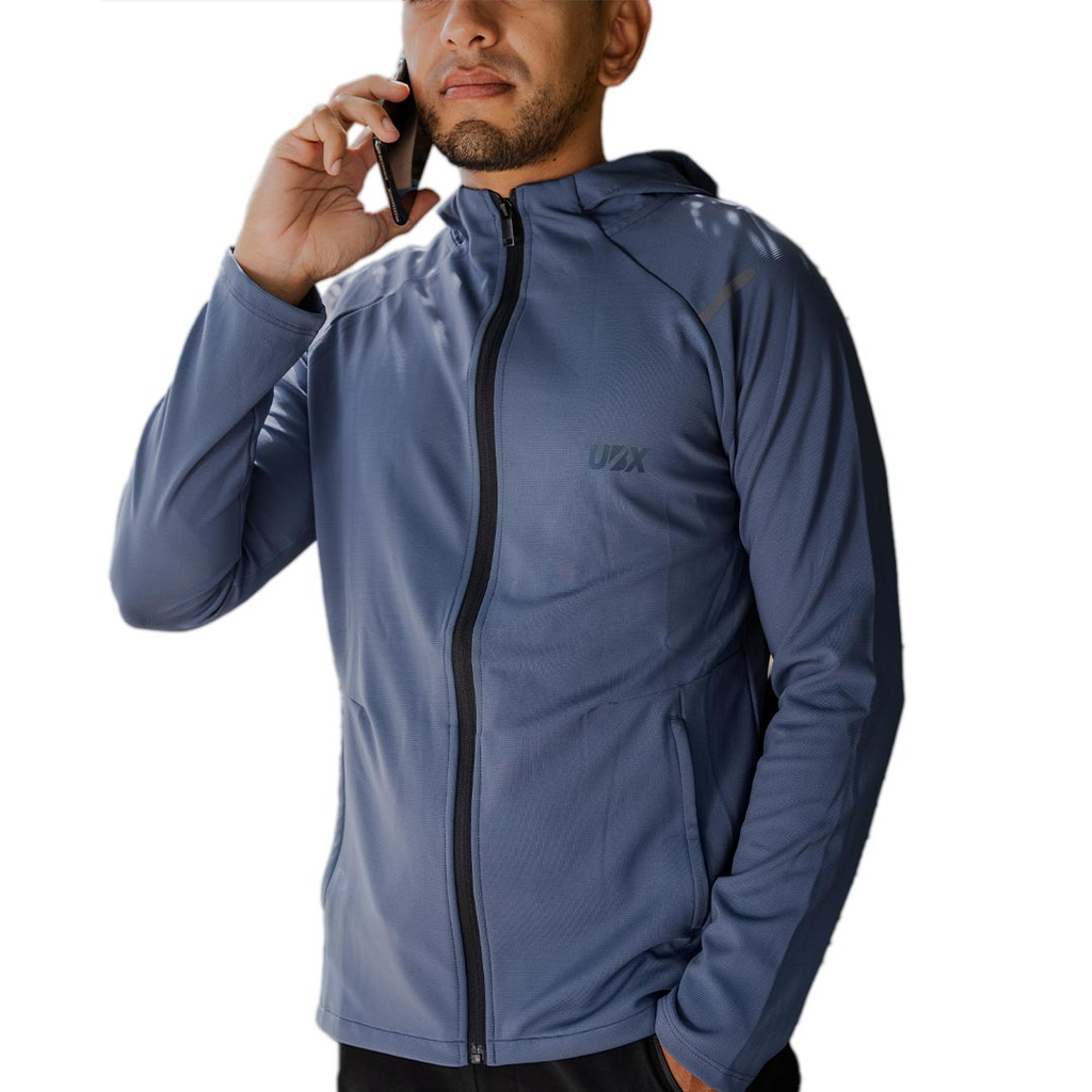 [STUBX002-XXL] SUETER UBX FITNESS CON CAPUCHA LIGERO AZUL (2XL)