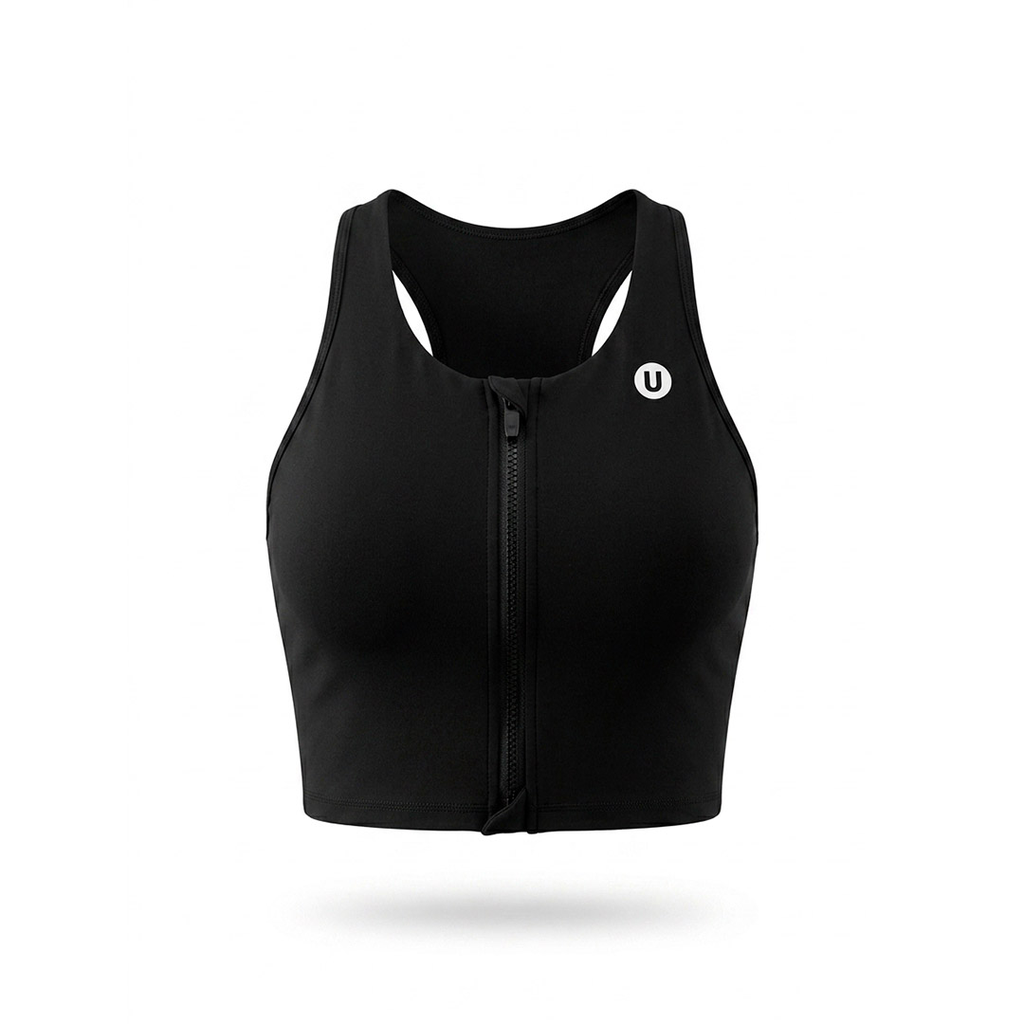 [TOPHU01-L] TOP UBX FITNESS FRONTZIP NEGRO (L)