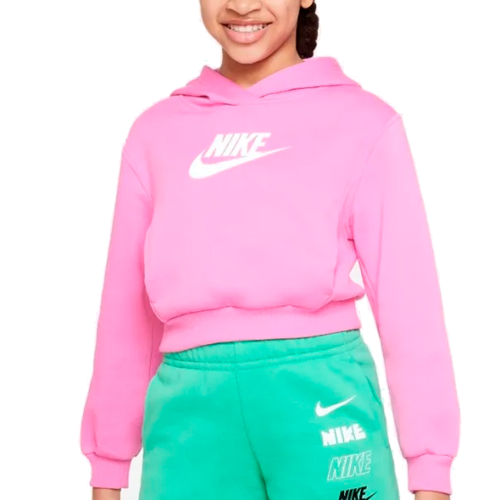 SUETER TRAINNING NIKE G NSW CLUB FLC CRP HDY HBR PLAYFUL PINK/(WHITE)