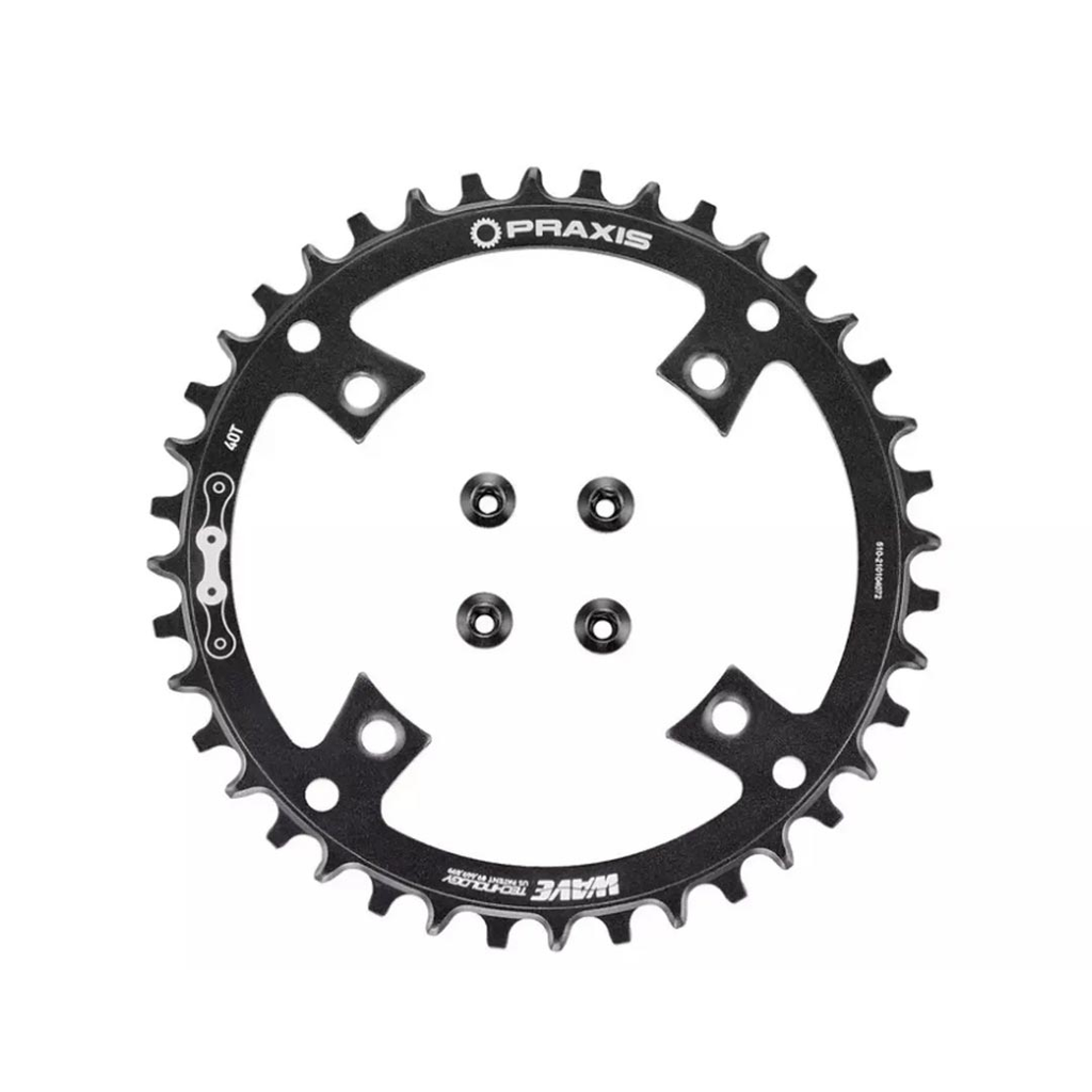 [S211400004] CADENA SPZ VADO CHR TURBO, 40T, 10/11-SPD, 104BCD, 1X RING, ALLOY, W/CHAINRING BOLTS, PRAXIS CHROME